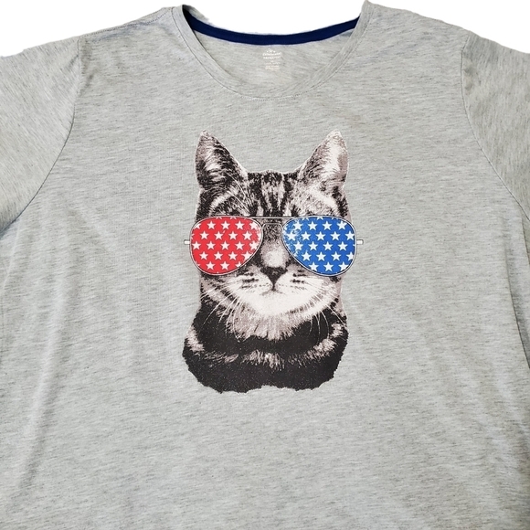 Ways to celebrate! 4th Of July T Shirt Cat American flag 2X - Picture 2 of 10